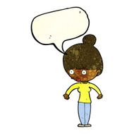 cartoon woman staring with speech bubble N11