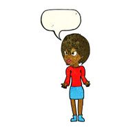 cartoon annoyed woman with speech bubble N68