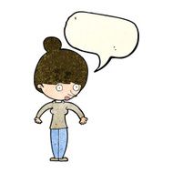 cartoon woman staring with speech bubble N12