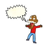 cartoon shocked old man with speech bubble N9