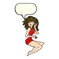 cartoon sexy woman with speech bubble N7