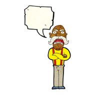 cartoon shocked old man with speech bubble N10
