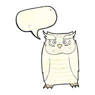 Cartoon owl with speech bubble N21