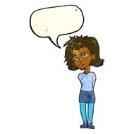 cartoon woman with speech bubble N9