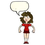 cartoon pretty girl with shocked expression speech bubble N4