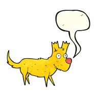 cartoon cute little dog with speech bubble N3