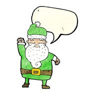 cartoon angry santa claus with speech bubble N8