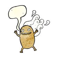 cartoon happy potato with speech bubble N4