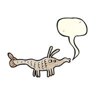 cartoon shrimp with speech bubble N12