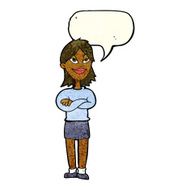cartoon proud woman with speech bubble N10