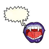 cartoon vampire mouth with speech bubble N7