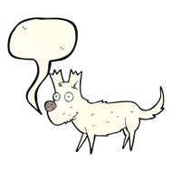 cartoon cute little dog with speech bubble N4