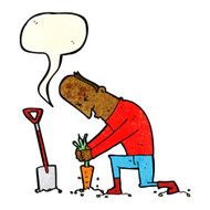 cartoon gardener with speech bubble N3