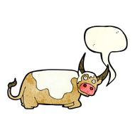 cartoon bull with speech bubble N11