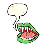 cartoon vampire mouth with speech bubble N10