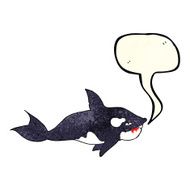 cartoon killer whale with speech bubble N3