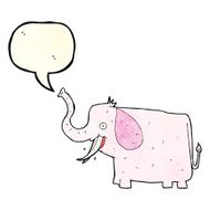 cartoon happy elephant with speech bubble N4