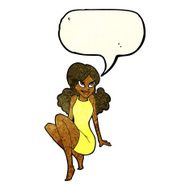 cartoon attractive woman posing with speech bubble N3