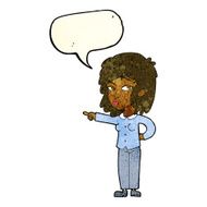 cartoon woman pointing with speech bubble N82