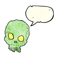 cartoon spooky skull with speech bubble N52
