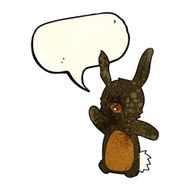cartoon happy rabbit with speech bubble N3