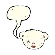 cartoon polar bear face with speech bubble N7
