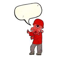 cartoon alien man with speech bubble N4