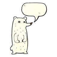 funny cartoon polar bear with speech bubble N10