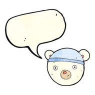 cartoon polar bear face with speech bubble N8