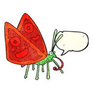 cartoon funny butterfly with speech bubble N3