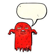cartoon spooky ghost with speech bubble N16