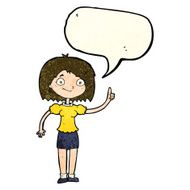 cartoon woman with idea speech bubble N96