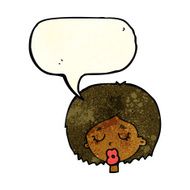 cartoon woman with eyes closed speech bubble N2