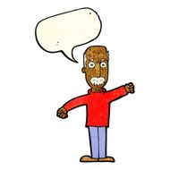 cartoon angry old man with speech bubble N48