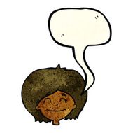 cartoon happy female face with speech bubble N65