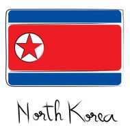 North Korea flag doodle