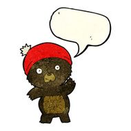cute cartoon black bear with speech bubble N23