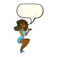 cartoon attractive woman sitting with speech bubble N3