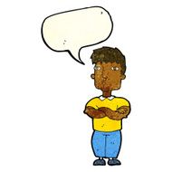 cartoon man with crossed arms speech bubble N11