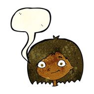 cartoon happy female face with speech bubble N67