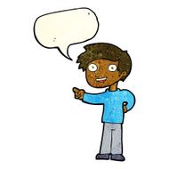cartoon man pointing with speech bubble N69