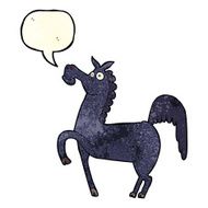 funny cartoon horse with speech bubble N3
