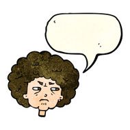 cartoon bitter old woman with speech bubble N7