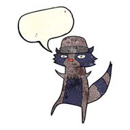 cartoon raccoon with speech bubble N2