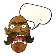 cartoon angry old man with speech bubble N49