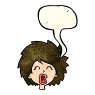 cartoon woman screaming with speech bubble N4