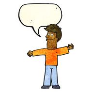 cartoon happy man with speech bubble N164