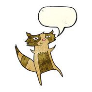 cartoon raccoon with speech bubble N3