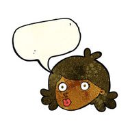 cartoon pretty face with speech bubble N3