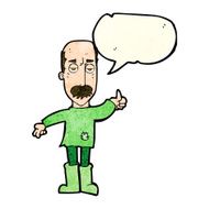cartoon annoyed old man with speech bubble N25